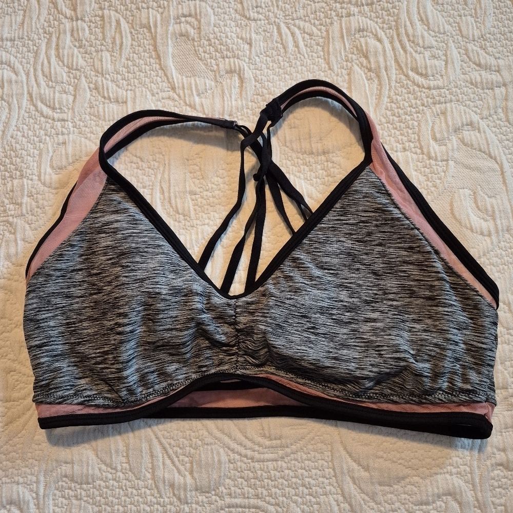 LaSenza women's Large pink, gray, black padded bra VGUC